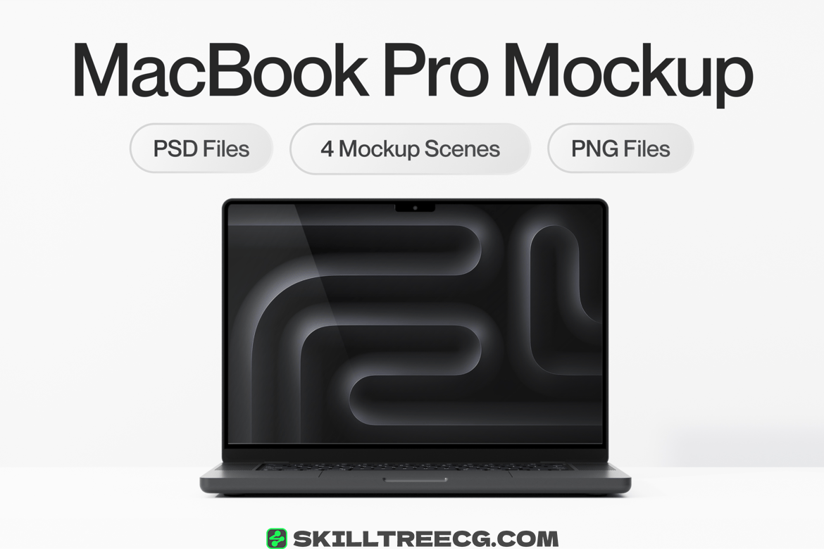 Macbook Pro M3 Mockup - Light Version（605995）-技能树